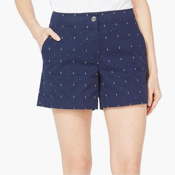 Nautica Women's Tailored Stretch Cotton Short with anchors. Size 8 - Picture 1 of 5